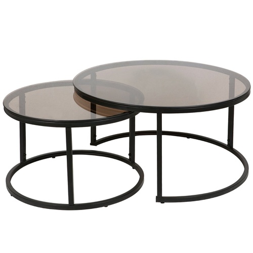 CentrMebel | Комплект журнальних столів круглих керамічних FLORIDA C (сірий) 1