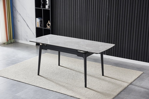 CentrMebel | Стол обеденный раздвижной керамический BONN 130(180)х80 (серый мрамор) 1