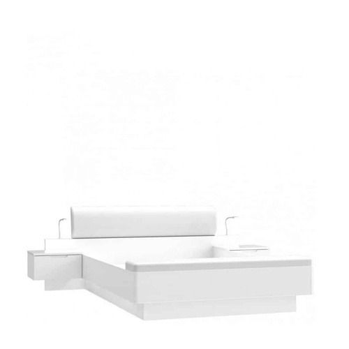 CentrMebel | Комплект (Ліжко 1,6 + 2 тумби+пуфік) STARLET WHITE STWL163 (V29 Білий) 1